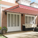 vidaXL Behúzható napellenző Piros és Fehér 600 × 350 cm