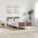 vidaXL Ágykeret fejtámlával Tópszínű 135 x 190 cm Tömör fenyőfa