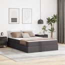 vidaXL Ágy tárolóval és matraccal matracmal tárolóval 2 pcs Szürke Bőr