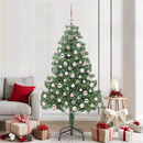 vidaXL Karácsonyfa 300 LED-del állvánnyal Zöld 210 cm PVC