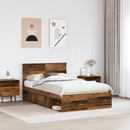 vidaXL Ágykeret fejtámlával Öreg fa 120 x 190 cm Faanyag