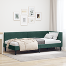 vidaXL Sarokágy keret fejtámlával Sötétzöld 100 cm x 200 cm Bársony