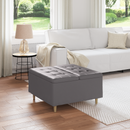 vidaXL Tároló oszmán párnával Szürke 80 x 80 x 45 cm Műbőr