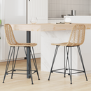 vidaXL Bárszék 2 pcs 44,5 x 54,5 x 97,5 cm Rattan és Vas