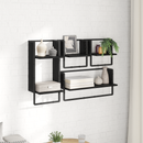 vidaXL Fali polc készlet 4 pcs Fekete tölgy 65 x 25 x 30 cm Faanyag