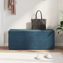 vidaXL Zsámoly Kék 101 x 41 x 40 cm Bársony és Műanyag Fa