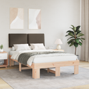 vidaXL Ágykeret Kárpitozott Fejtámlával Tópszínű 120 x 190 cm