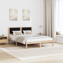 vidaXL Ágykeret fejtámlával Fekete 140 x 190 cm Tömör fenyőfa
