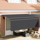 vidaXL Behúzható napellenző Antracit 350 x 200 cm Pamut és Alumínium