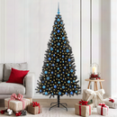 vidaXL Karácsonyfa 300 LED-del állvánnyal Fekete 210 cm PVC