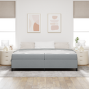 vidaXL Boxrugós ágy matracmal Világosszürke 200 x 200 cm szövet