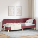 vidaXL Sarokágy keret Bordó 80 x 200 cm szövet