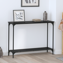 vidaXL Konzolasztal polcokkal Musta tammi 101 x 30.5 x 75 cm Faanyag
