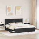 vidaXL Ágykeret fiókkal fejtámlával Fekete 180 x 200 cm Mérnöki Fa