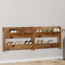 vidaXL Cipőszekrény polcokkal 2 pcs Régi fa 80 x 18 x 60 cm Faanyag