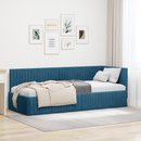 vidaXL Sarokágy keret fejtámlával Kék 80 cm x 200 cm Bársony