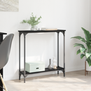 vidaXL Konzolasztal polcokkal Fekete tölgy 75 x 22,5 x 75 cm Faanyag