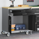 vidaXL Trolley Rolling Workbench Fekete és Szürke 75 x 45 x 85 cm