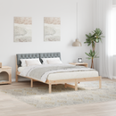 vidaXL Ágykeret Barna és világosszürke 135 x 190 cm Tömör fenyőfa