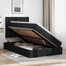 vidaXL Tárolós Ágy matracmal fejtámlával Fekete 120 x 190 cm Műbőr