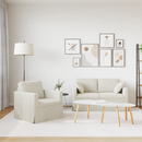 vidaXL Kanapé Szett 2 pcs Krém 138 x 78 x 80 cm Bársony