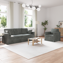 vidaXL Kanapé Szett 2 pcs Sötétszürke 198 x 78 x 80 cm Bársony