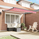 vidaXL Behúzható napellenző Piros és Fehér 350 x 250 cm