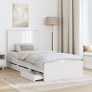 vidaXL Ágykeret fiókkal fejtámlával Fehér 90 x 200 cm Mérnöki Fa