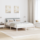 vidaXL Ágykeret Fehér és világosszürke 135 x 190 cm Tömör fenyőfa