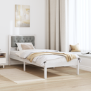 vidaXL Ágykeret fejtámlával Világosszürke 75 x 190 cm Tömör fenyőfa