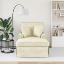 vidaXL Fotel Loungba Szoknyával párnával 3 pcs Krém Bársonyos szövet