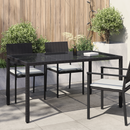 vidaXL Kerti Asztal Fekete 150 x 90 x 75 cm polirattan