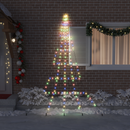 vidaXL LED Karácsonyfák talajráccsal 168 LED-del Sokszínű 306 cm Fém