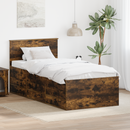 vidaXL Nappaliágy fiókkal Füstölt Tölgy és Fekete 75 x 190 cm Faanyag