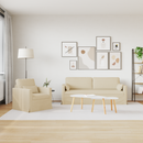 vidaXL Kanapé Szett 2 pcs Krém 198 x 78 x 80 cm szövet