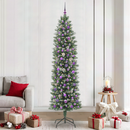 vidaXL Mű Karcsú Karácsonyi Fa 300 LED-del Zöld és Fehér 240 cm