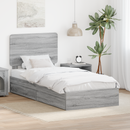 vidaXL Tárolós Ágy fejtámlával Szürke Sonoma 90 x 190 cm Faanyag
