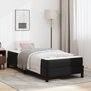 vidaXL Ágykeret matracmal Fekete 90 x 200 cm szövet