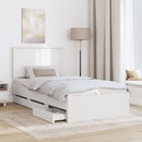 vidaXL Ágykeret fiókkal fejtámlával Fehér 100 x 200 cm Mérnöki Fa