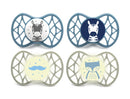 Nuvita Symmetric Air55 4db-os cumi szett 6+ - Powder Blue/Sage Green - 70854 zebra, bajusz, róka