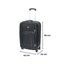TraveLux light közepes bőrönd puha 42x65x24 cm fekete