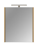 Piramida AKVA Tükrös fürdőszobai szekrény - LED világítással - FEHÉR-TÖLGY - 60 x 69 x 15 cm