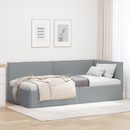 vidaXL Sarokágy keret fejtámlával Világosszürke 100 x 200 cm szövet