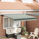 vidaXL Behúzható napellenző Zöld és Fehér 300 x 250 cm
