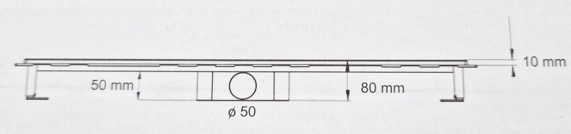 Carmine zuhanyfolyóka - rozsdamentes - 60cm