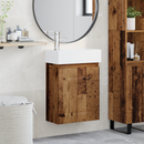 vidaXL Fürdőszoba kádasztal csapteleppel Antik Fa 45,5 x 22,5 x 84 cm