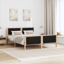 vidaXL Ágykeret fejtámlával Barna és fekete 150 x 200 cm Tömör fenyőfa