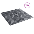 vidaXL Fali panelek 24 pcs Ametiszt Szürke 50 x 50 cm XPS Hab