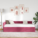 vidaXL Sarokágy keret fejtámlával Bordó 90 cm x 200 cm Bársony