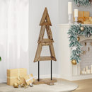 vidaXL Karácsonyfa állvánnyal Barna 120 cm Tömör tíkfa